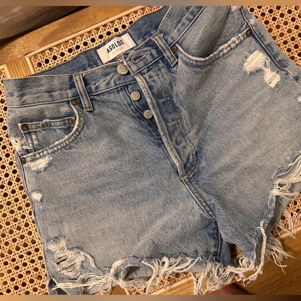 AGOLDE ‘Dee’ High Rise Shorts | Distressed | Size 25